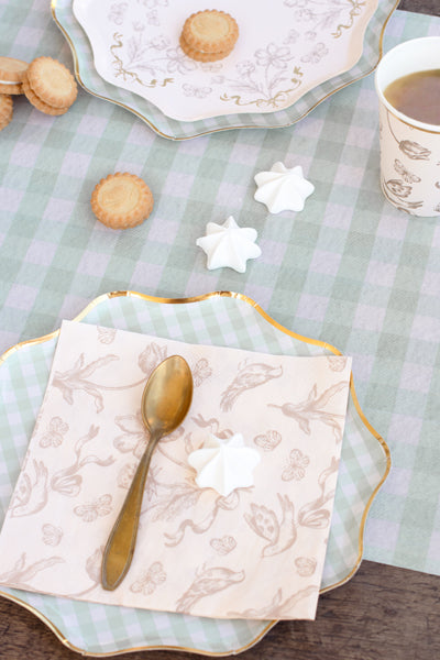 Pahvilautanen pastelliruudullinen, 6 kpl