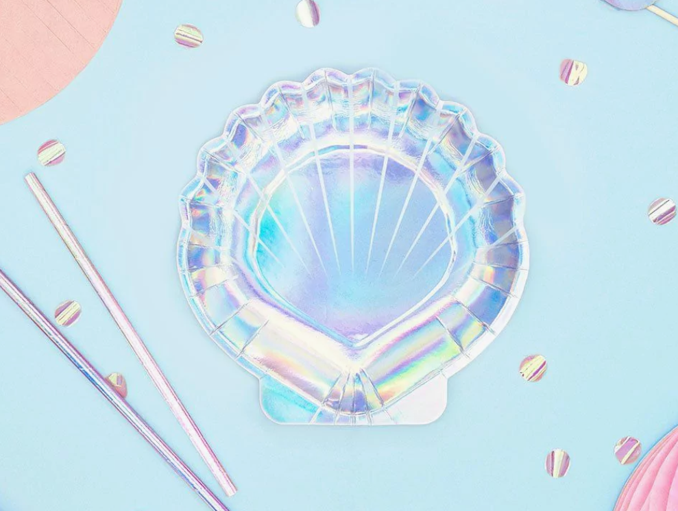 Pahvilautaset Hohtava Simpukka, 6kpl