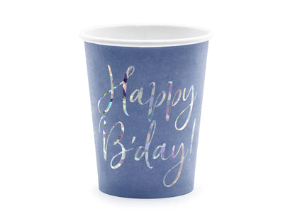 Pahvimukit Happy Birthday, 6kpl