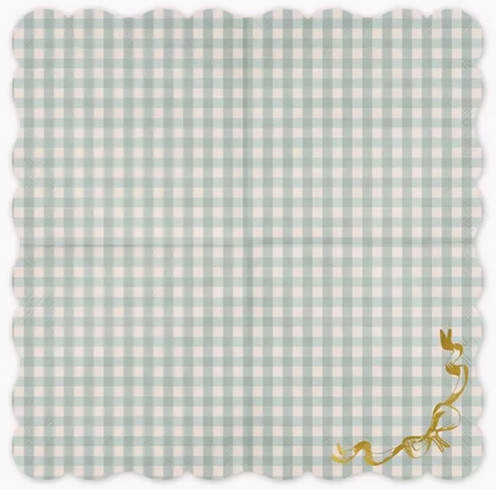 Lautasliinat, Pastelliruudullinen, Vihreä, 12 kpl