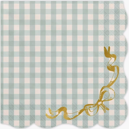 Lautasliinat, Pastelliruudullinen, Vihreä, 12 kpl